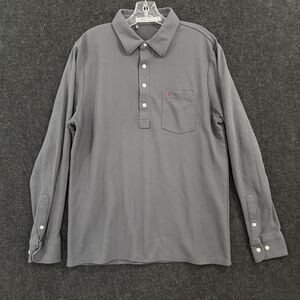 Criquet Polo Shirt Men's Large Gray Pima Cotton Slim Fit Golf Casual Pocket